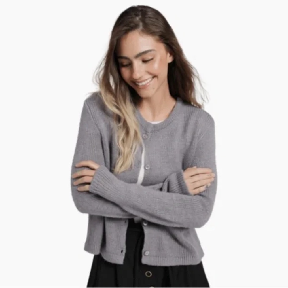 NWT NIA Ariana Button Front Cardigan L/XL Grey